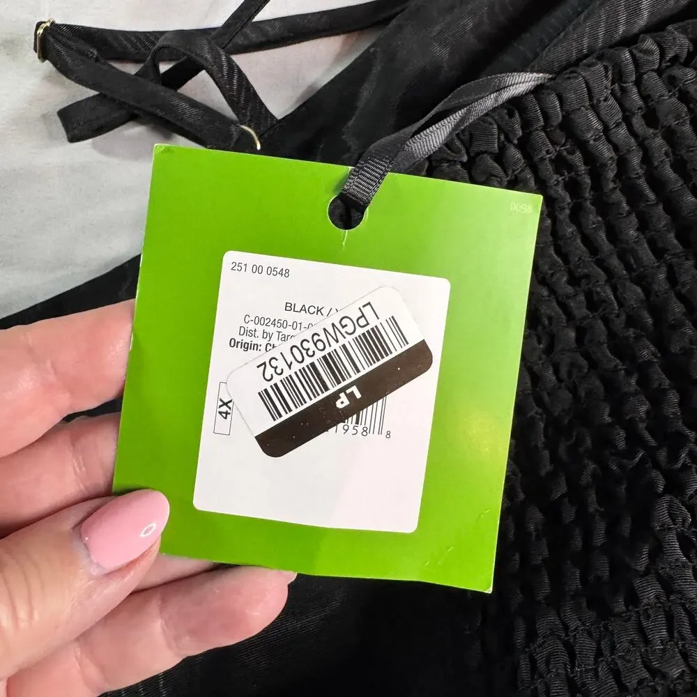 NWT Kate Spade New York x Target Black Smocked Puff Sleeve Midi Dress 4X